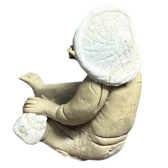 Chinese Shiwan Fisherman Figurine Mudman Fishing Pole Oriental Clay Pottery 2" - Picture 6 of 13